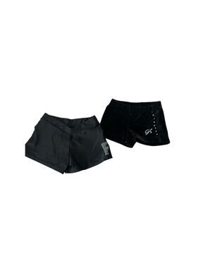 GK Pizzazz Girls Bundle Set of 2 Black Dance Athletic Shorts Youth Size Small